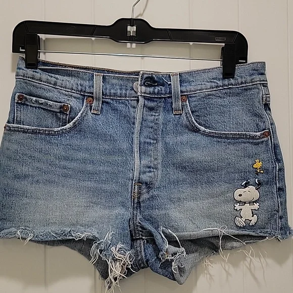 Snoopy Levis 501 Yellow Tag Button Fly Shorts Size 26 - Picture 13 of 13